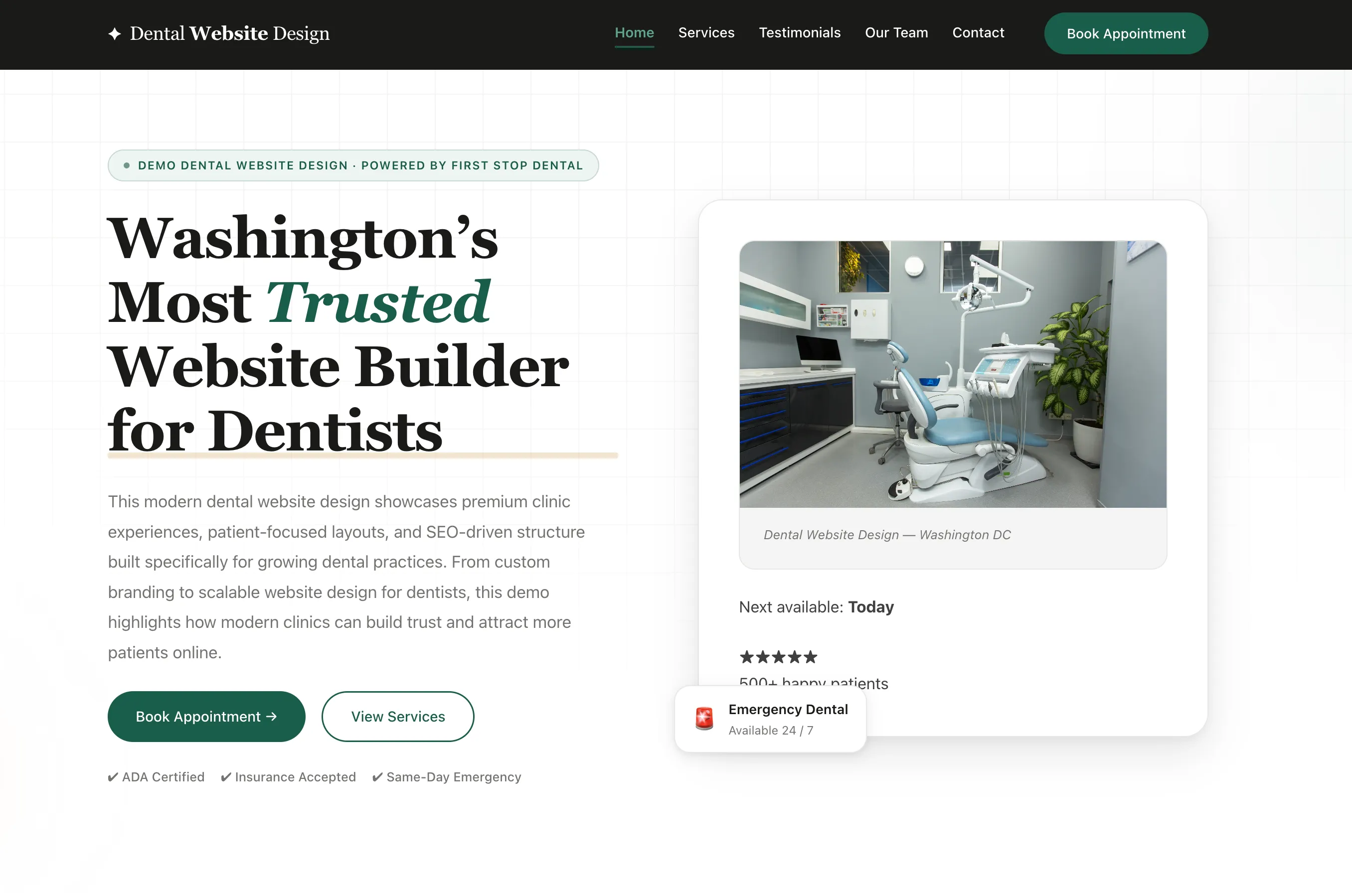 Dental Website - Professional dental website template design for dentists