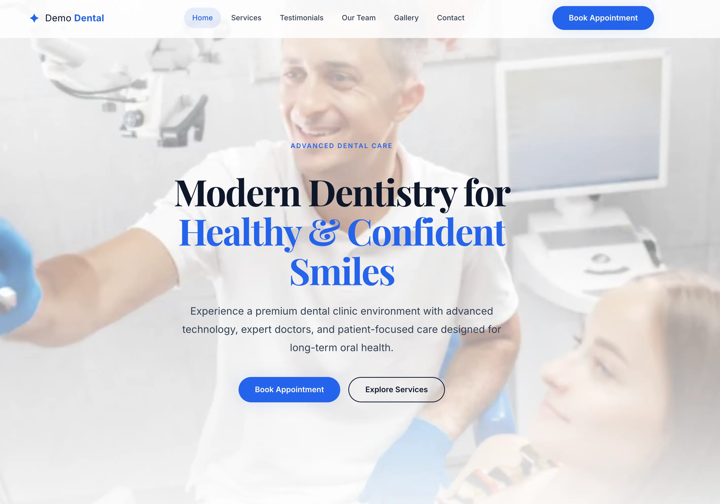 Healthy Smile - Professional dental website template design for dentists