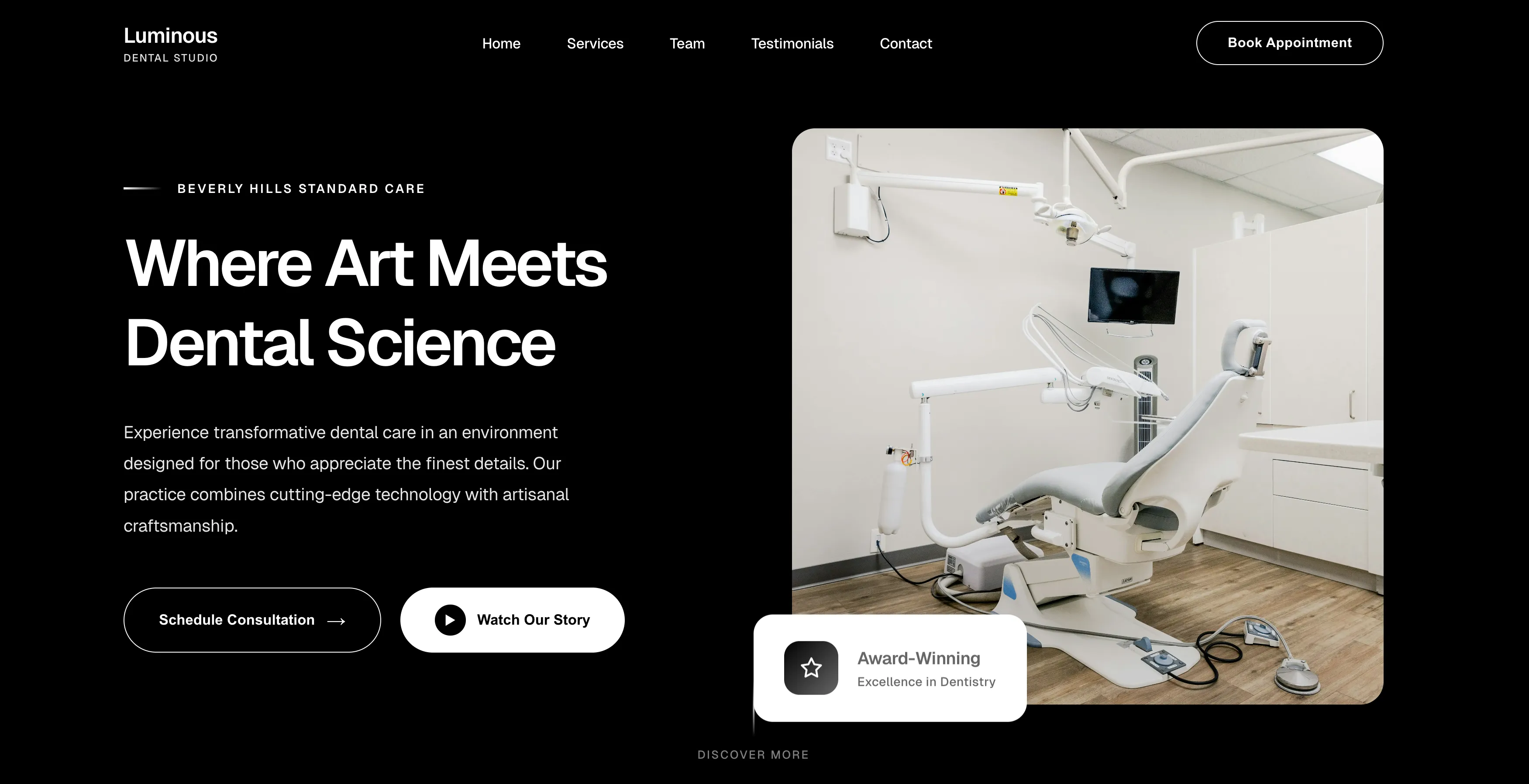 Luminous - Professional dental website template design for dentists