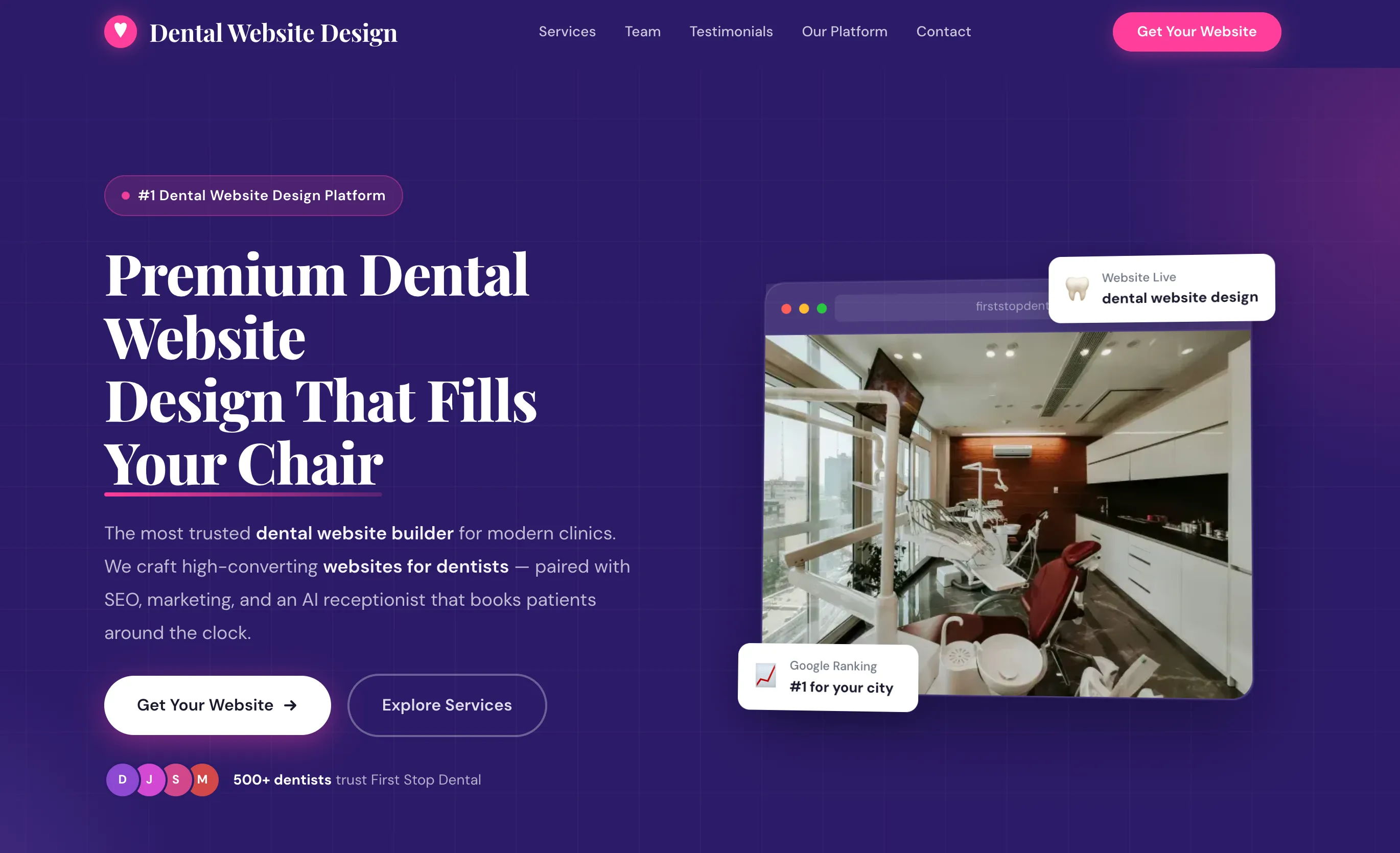 Radiant Smile - Professional dental website template design for dentists